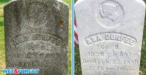 Headstone cleaned by Wet & Forget
