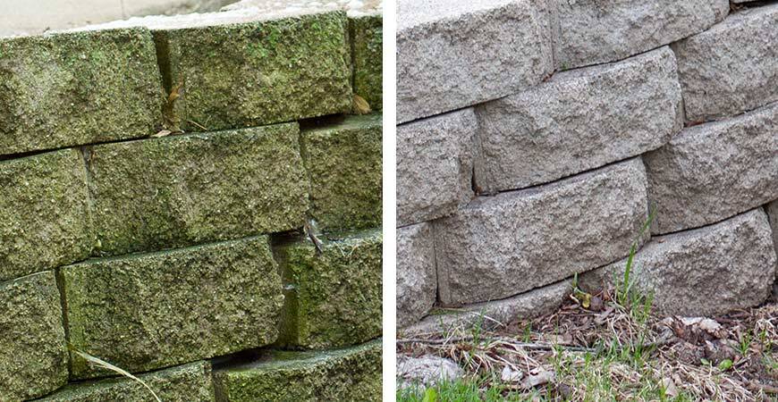 Clean your retaining wall or fencing with Wet & Forget