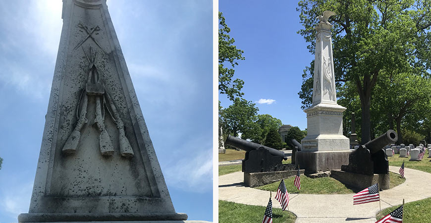 Before and After using Wet & Forget on Civil War Monument