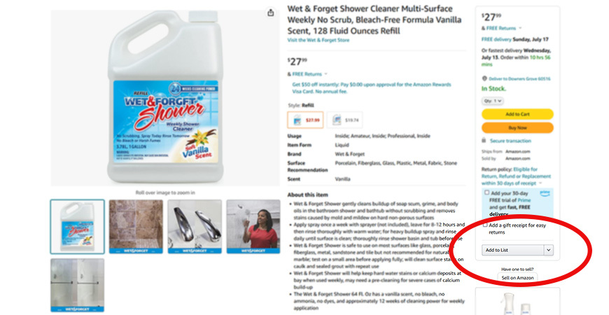 How To Add An Amazon Alert for Wet & Forget Shower Refill. 