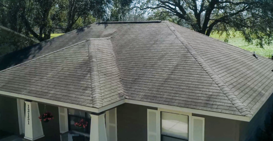 Stain-marked roofs are difficult to clean