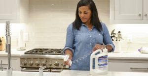 Disinfect countertops with Wet & Forget Indoor