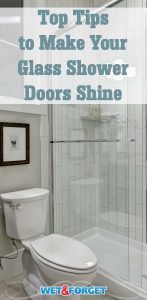 Keep your glass shower doors shiny and clean without any scrubbing by following these tips and tricks!