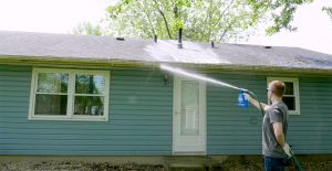 clean gutters with Wet & Forget Hose End