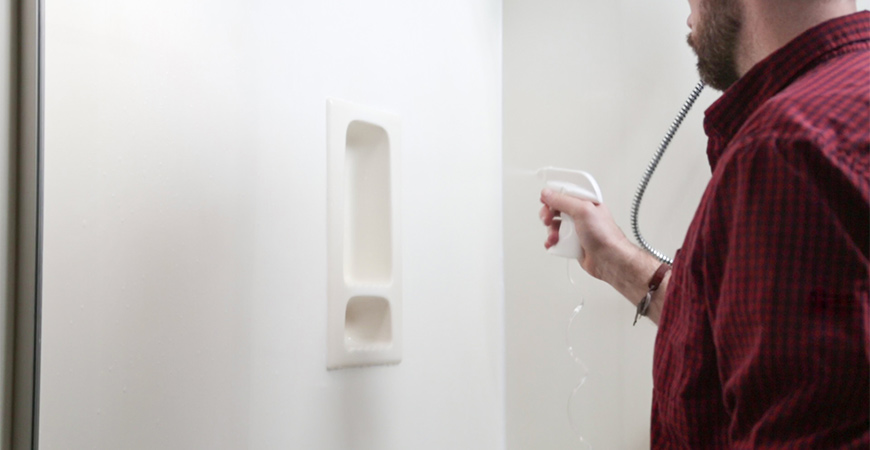 clean your acrylic shower with Wet & Forget Shower
