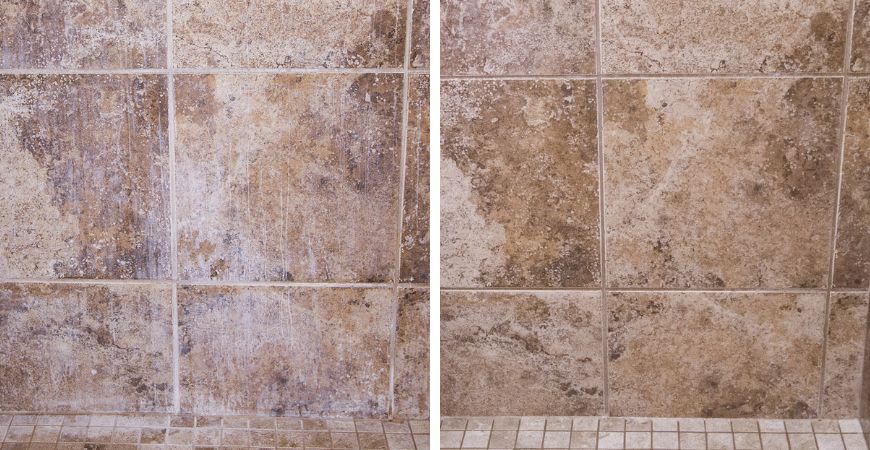Wet & Forget Shower spray is perfect for cleaning travertine tile. 