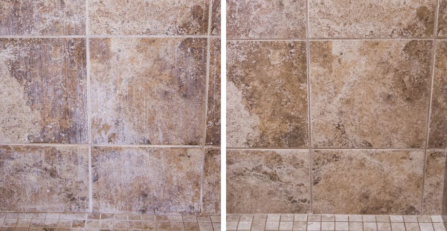 Wet & Forget Shower spray is perfect for cleaning travertine tile.