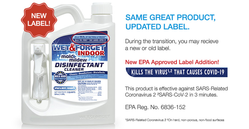 Wet & Forget Indoor has a new label.
