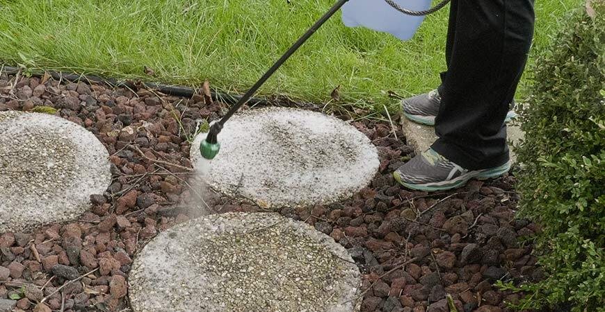 Use Wet & Forget to clean organic growth from patio stones!