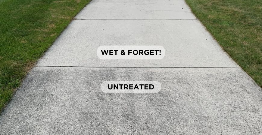 Remove green and black stains on your driveway with Wet and Forget Outdoor.