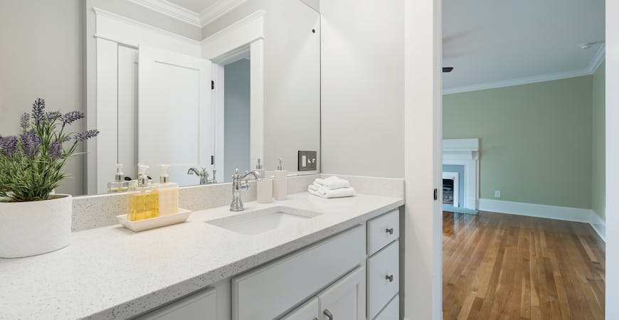 How to clean bathroom countertops? Wet & Forget.